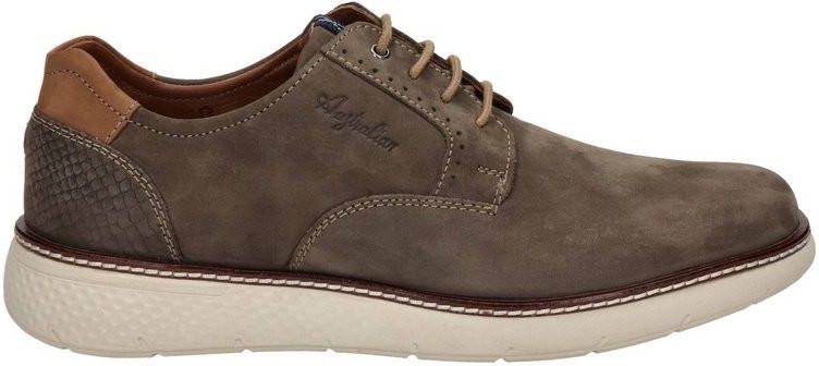 Australian Preston nubuck veterschoenen taupe