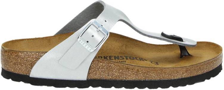 Birkenstock Gizeh teenslippers zilver