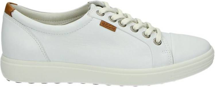 Ecco Soft 7 comfort leren veterschoenen wit