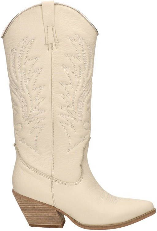 Nelson leren cowboylaarzen off white