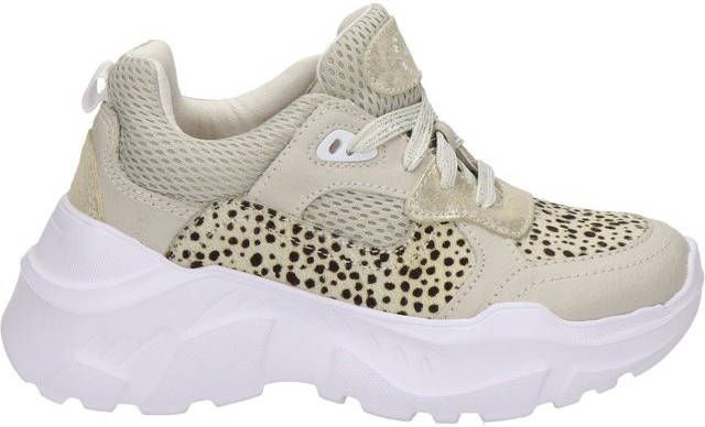 Nelson Kids chunky sneakers met dierenprint beige