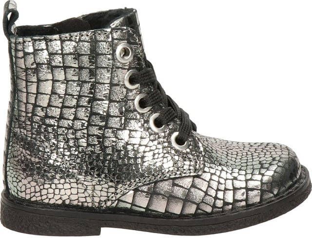Nelson Kids leren veterboots metallic