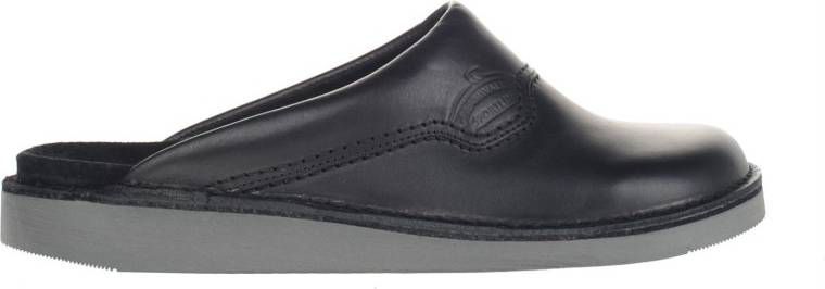 Nelson leren pantoffels zwart