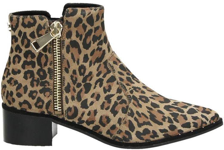 Steve Madden Dylles suède enkellaarzen met panterprint Steve Madden Dylles rits & gesloten boots zwart