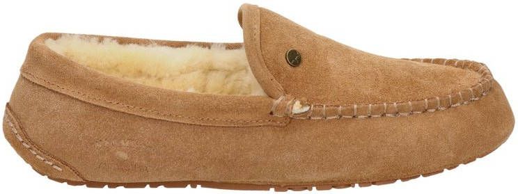 Warmbat Australia Earlwood suède pantoffels cognac