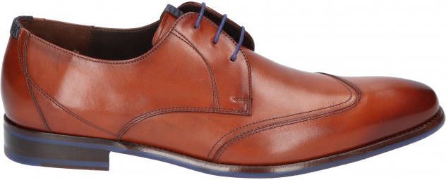 Floris van bommel SFM 30173 Dark Cognac H Wijdte Veterschoenen