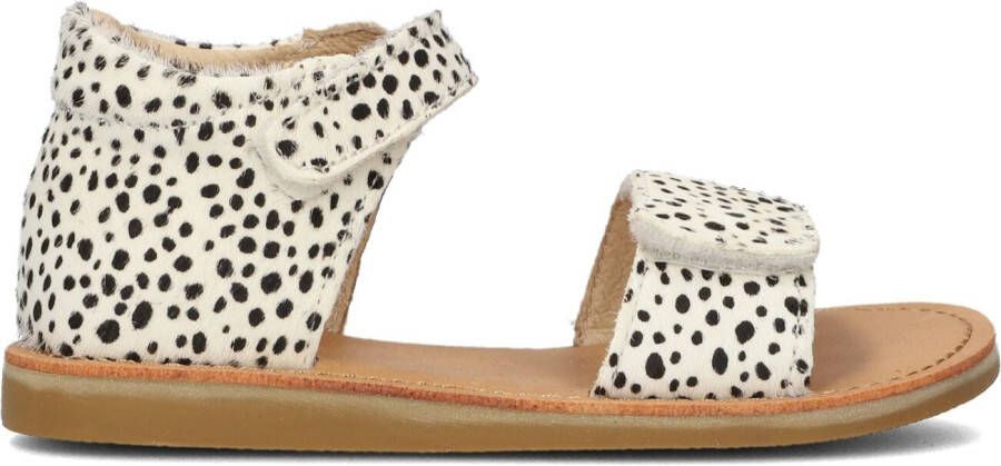 Shoesme CS22S010 A leren sandalen met dierenprint wit