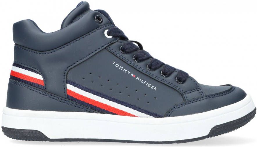 Tommy Hilfiger Sneakers met textielband in logokleuren opzij