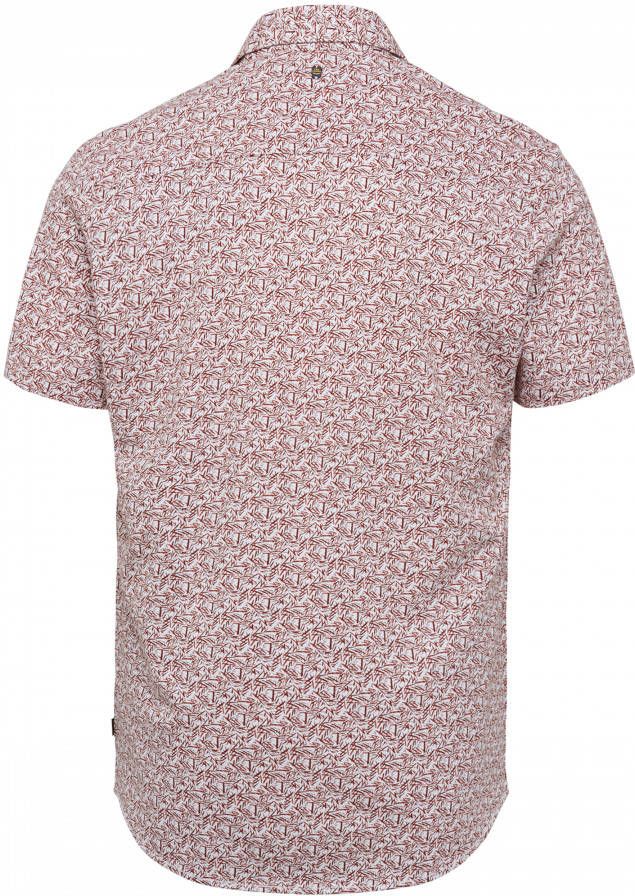 PME Legend Rode Casual Overhemd Short Sleeve Shirt Print On Pique Jersey