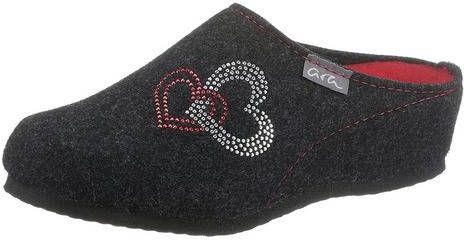 Ara Pantoffels Cosy met hartvormige strassteentjesgarneringen