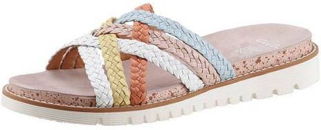 Ara Slippers KENT met kleurrijke vlechtriempjes