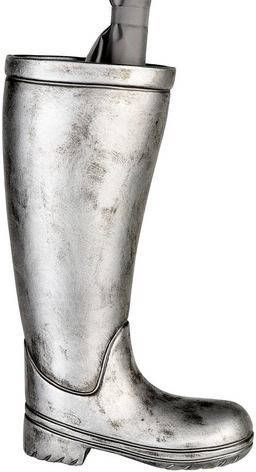 Casablanca by Gilde Paraplustandaard Parapluhouder laarzen, zilver voor paraplu's, hoogte 45 cm, regenlaarzen model, van keramiek(1 stuk )
