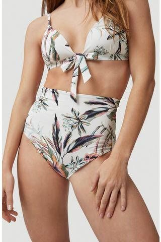 O'Neill Blue gebloemd high waist bikinibroekje Global wit/groen