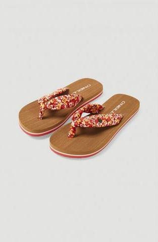 O'Neill Ditsy Sun Sandals teenslippers met bloemenprint rood
