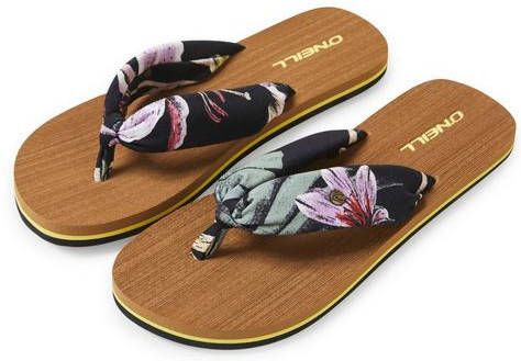 O'Neill Ditsy Sun Sandals teenslippers met bloemenprint zwart