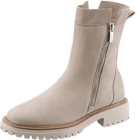 Paul Green Enkellaarsje van zacht leer Beige