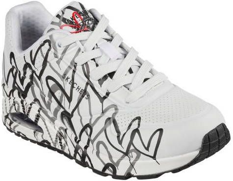 Skechers Sneakers met sleehak UNO SPREAD THE LOVE met opvallende graffitiprint