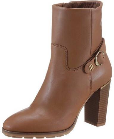 Tommy Hilfiger Cognac Enkellaarsjes Belt High Heel Boot