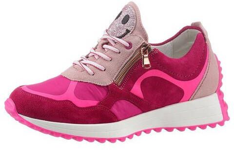 Waldläufer Sneakers met sleehak H PINKY met smiley