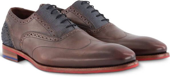 Floris van Bommel Oxford veterschoen met details van kalfsleer