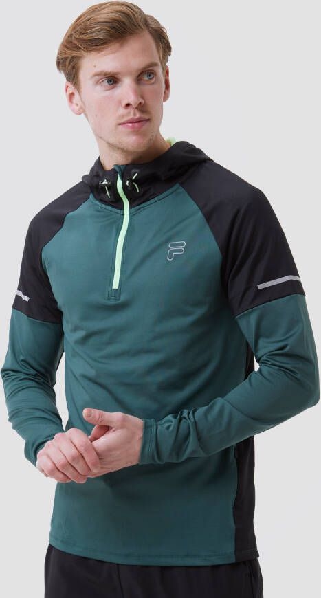 Fila sweat drytec hardlooptop groen/zwart heren