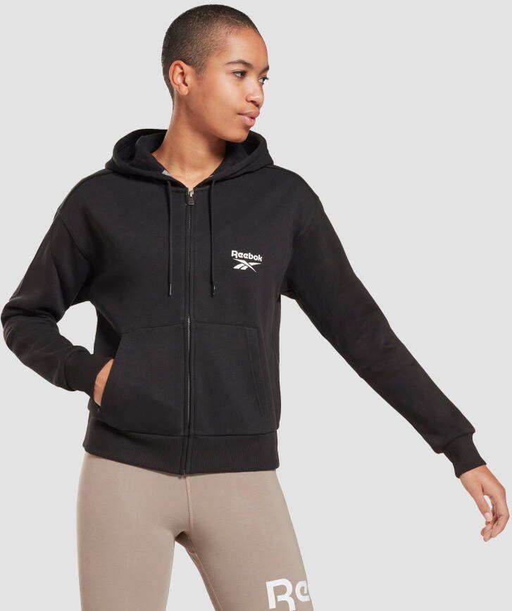 Reebok identity zip up trui zwart dames