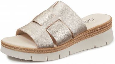 Gabor Leren slippers plateauzool Comfort goudkleur