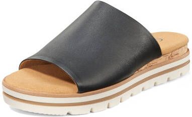 Gabor Slippers plateauzool kalfsnappaleer Comfort zwart