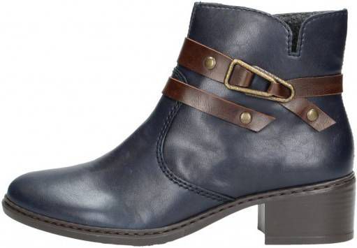 Rieker Dames Enkellaarsjes Blauw Vindjeschoen.nl Rieker Enkellaars Dames Zwart Vindjeschoen.nl