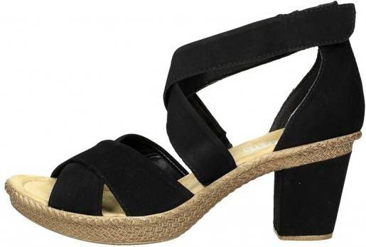 Rieker højhælet sandal, (Sort)