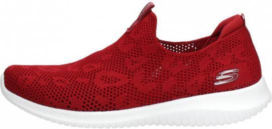 Skechers Ultra Flex Fast Talker Instapper Dames Rood