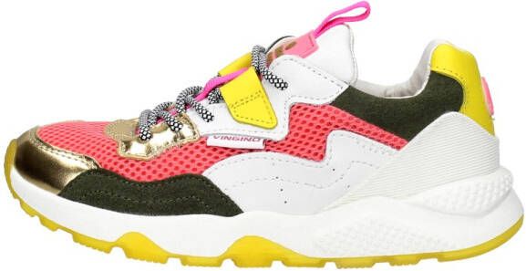 Vingino Mila leren chunky sneakers wit/multi