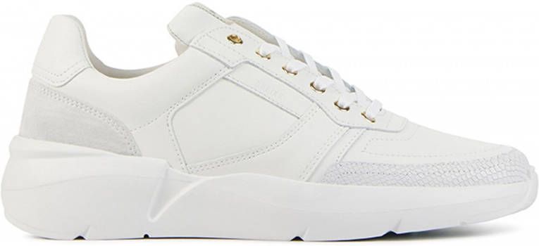 Nubikk Roque Riva leren sneakers met slangenprint wit