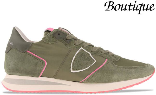 Philippe Model Vrouwenschoenen sneakers Paris Tzld Wn29 Neon Militaire Green , Groen, Dames