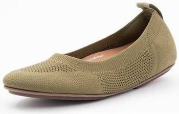 FitFlop Ballerina's ALLEGRO TONAL KNIT BALLERINAS OLIVE GREEN