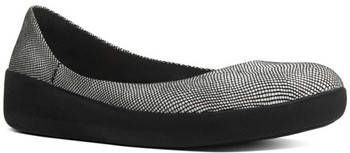 FitFlop Ballerina's SUEDE SUPERBALLERINA TM BLACK FOIL SNAKEPRINT