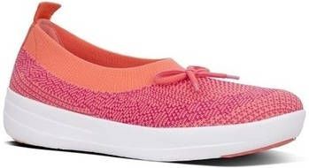 FitFlop Ballerina's ÜBERKNIT BALLERINA WITH BOW CORAL/FUCHSIA