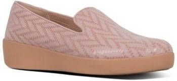 FitFlop Mocassins AUDREY CHEVRON SUEDE LOAFERS OYSTER PINK