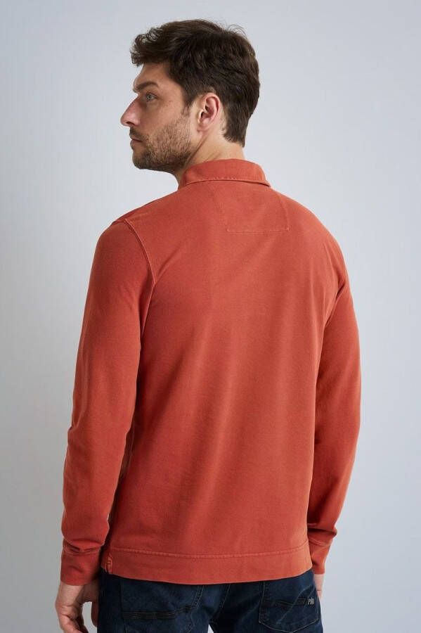 PME Legend Longsleeve Pique Polo Rood , Oranje, Heren