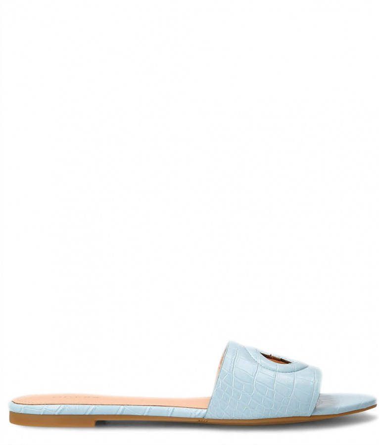 GUESS Tashia slippers met crocoprint blauw