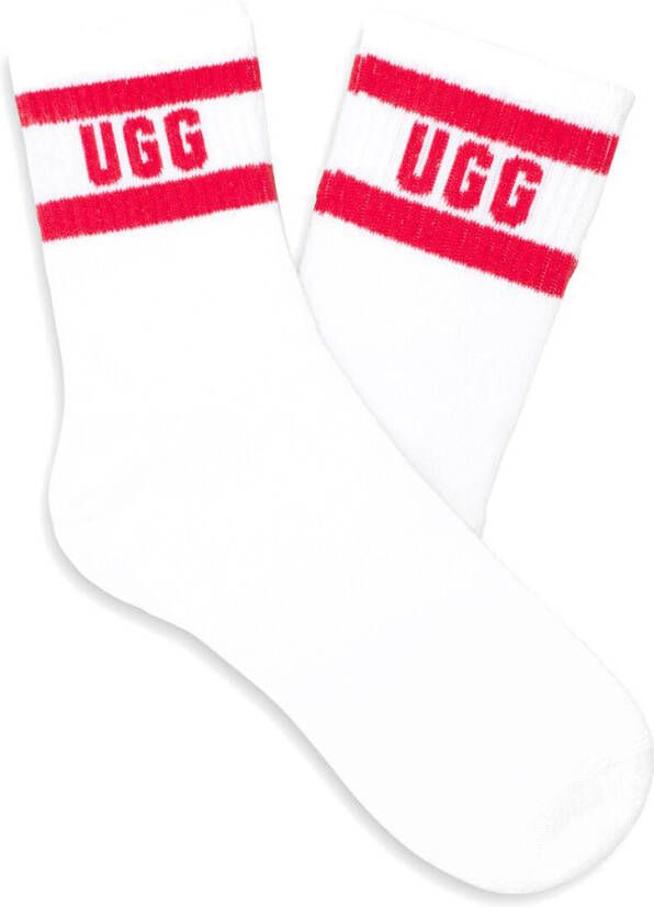Ugg Dierson kwartsokken met logo voor Dames in White, Katoenmix