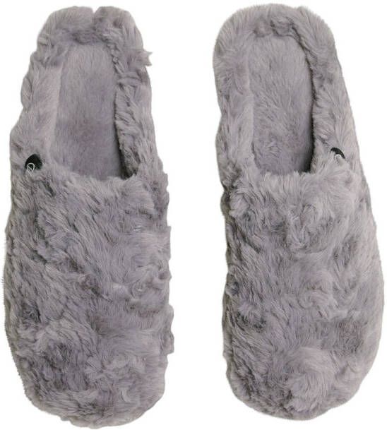 America Today Dames Sloffen Amora Fake Fur Grijs