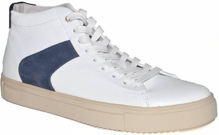 Blackstone Vg08 White Navy Mid Sneaker , Wit, Heren