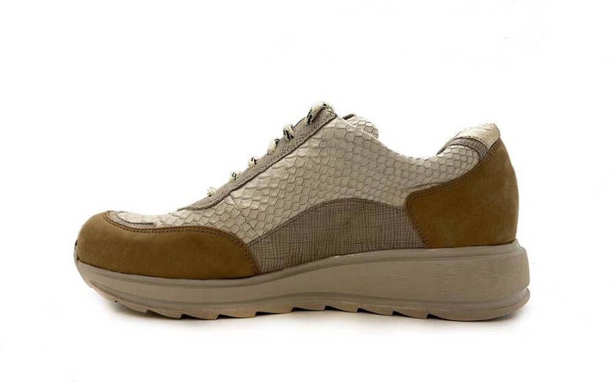 Durea Taupe Veterschoenen Wijdte K