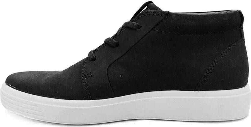 Ecco Zwarte Veterschoenen Soft 7 M Black Oil