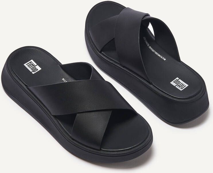FitFlop F mode leather flatform cross slides