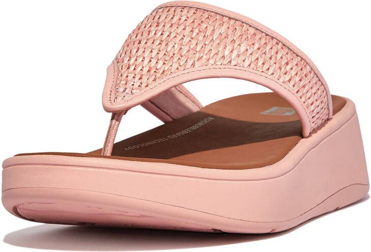 FitFlop F mode woven raffia flatform toe post sandals