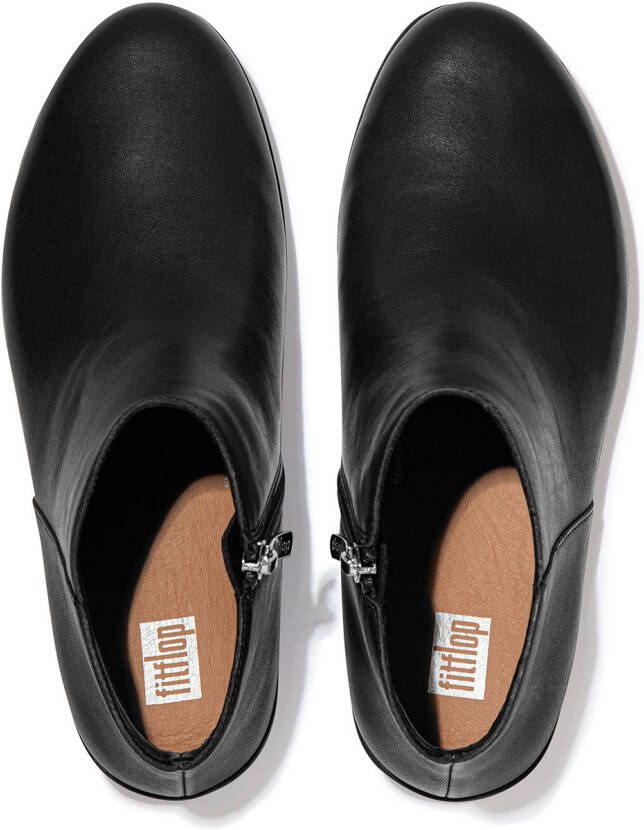 FitFlop Enkellaarsjes Zwart Leer 189215