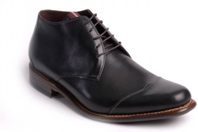 Floris van Bommel zwart 10077/00 Black Calf enkelboot , Zwart, Heren