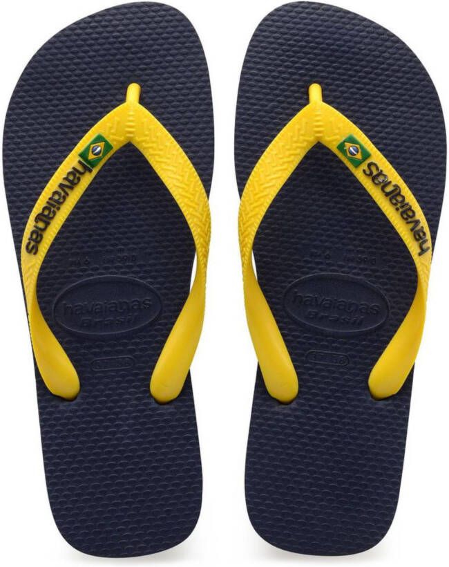 Havaianas Brasil Logo Slippers Blue/yellow